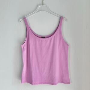 Eileen Fisher Scoop Neck Tank Top Lavender Pink Organic Cotton Lycra Size XL